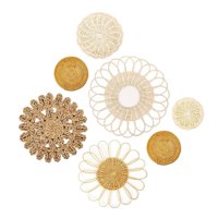 Magideal - Decoración De Pared Artesanías De Pared Único Tejido De Ratán Para Colgar En La Pared Arte De La Pared Adornos De Pared Para Salón De Té Sala De Estar 7 Piezas