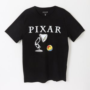 Polera Manga Corta Adulto Negro Lampara Pixar Disney