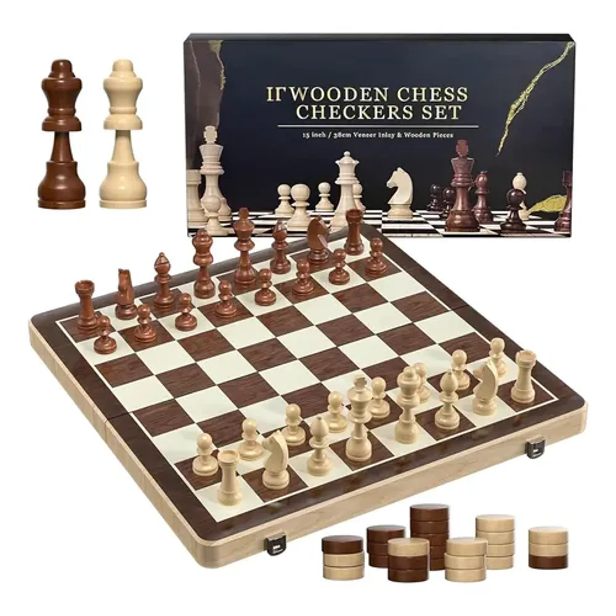 Linea Sport - Tablero De Ajedrez Madera 40x40cm Magnético 2 En 1