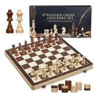 Linea Sport - Tablero De Ajedrez Madera 40X40Cm Magnético 2 En 1