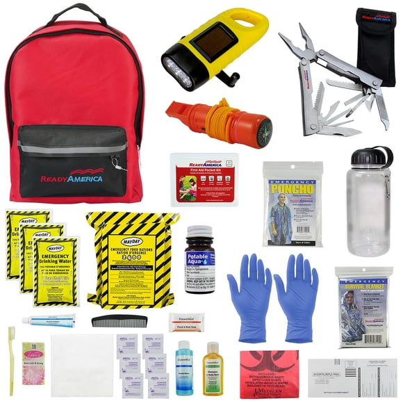 Mochila Deluxe para 1 persona, 72 horas, kit de emergencia Ready America