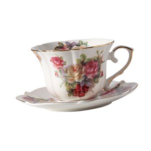 Magideal - Taza De Café Con Platillo Taza De Leche Elegante Con Asa Taza De Té Latte Taza Creativa Resistente Al Desgaste Diseño Romántico Cerámica Adecuada