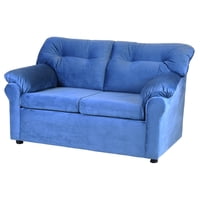 Muebles Altiro - Sofá Mateo 2 Cuerpos - Tela Felpa Azul Petroleo