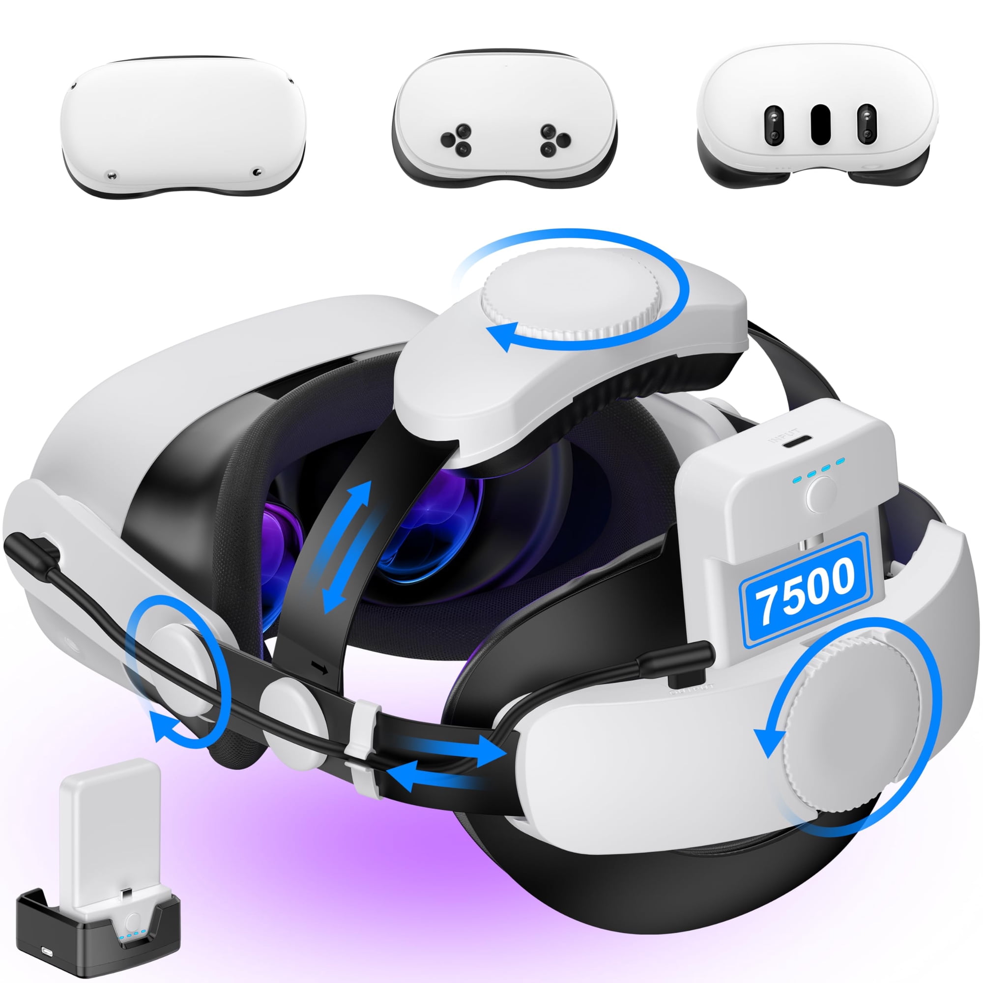 Correa Para Casco De Vr Kawaye Para Meta Quest 3s/3/2 Con 2 Baterías De 7500mah