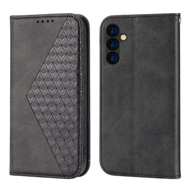 Funda Flip FOXDOCK para Samsung Galaxy M14 5G , Estilo Billetera con Diseño Rombo, Correa de Mano y Soporte, Uso Diario