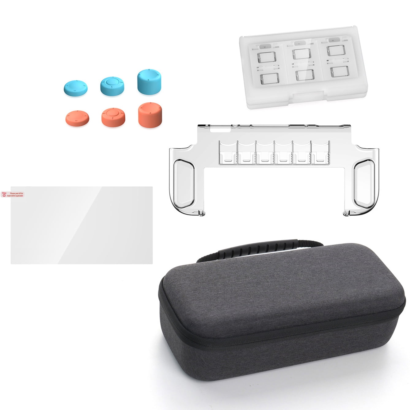 Genérico - Kit De Funda Protectora Antigolpes 10 En 1 Con Protector De Pantalla De Cristal Templado Y Tapas Para Joystick Para Consola Switch 2