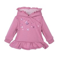 Pillin - Polerón Bebé Niña Con Gorro Y Lentejuelas Rosado Oscuro