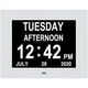 thumbnail image 1 of Reloj calendario digital extragrande con fecha, hora y día, reloj para personas mayores con discapacidad visual, 8 opciones de alarma, color blanco, 1 of 5