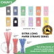 thumbnail image 4 of Pajitas de papel desechables de 30 cm, grandes, azules, 100 unidades, 4 of 9