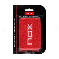 Muñequera Nox Roja Logo Blanco X2 Tenis/Padel
