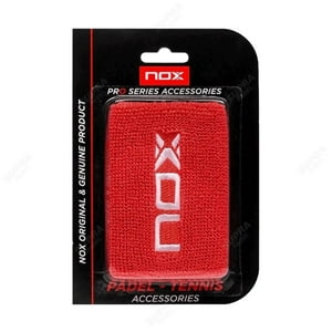 Muñequera Nox Roja Logo Blanco X2 Tenis/Padel