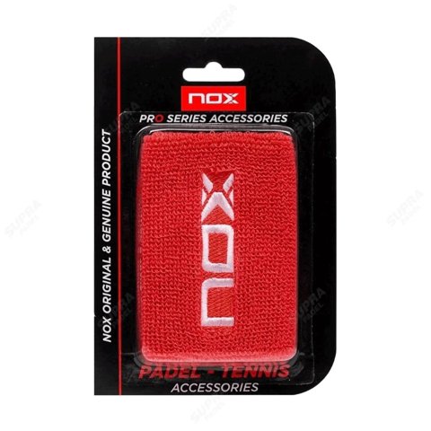 Muñequera Nox Roja Logo Blanco X2 Tenis/Padel