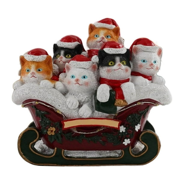 Estatua de gatito navideño iluminada, decoración de mesa navideña en miniatura, hermoso accesorio fotográfico para la decoración de la habitación y la 155 x 85 x 145 cm