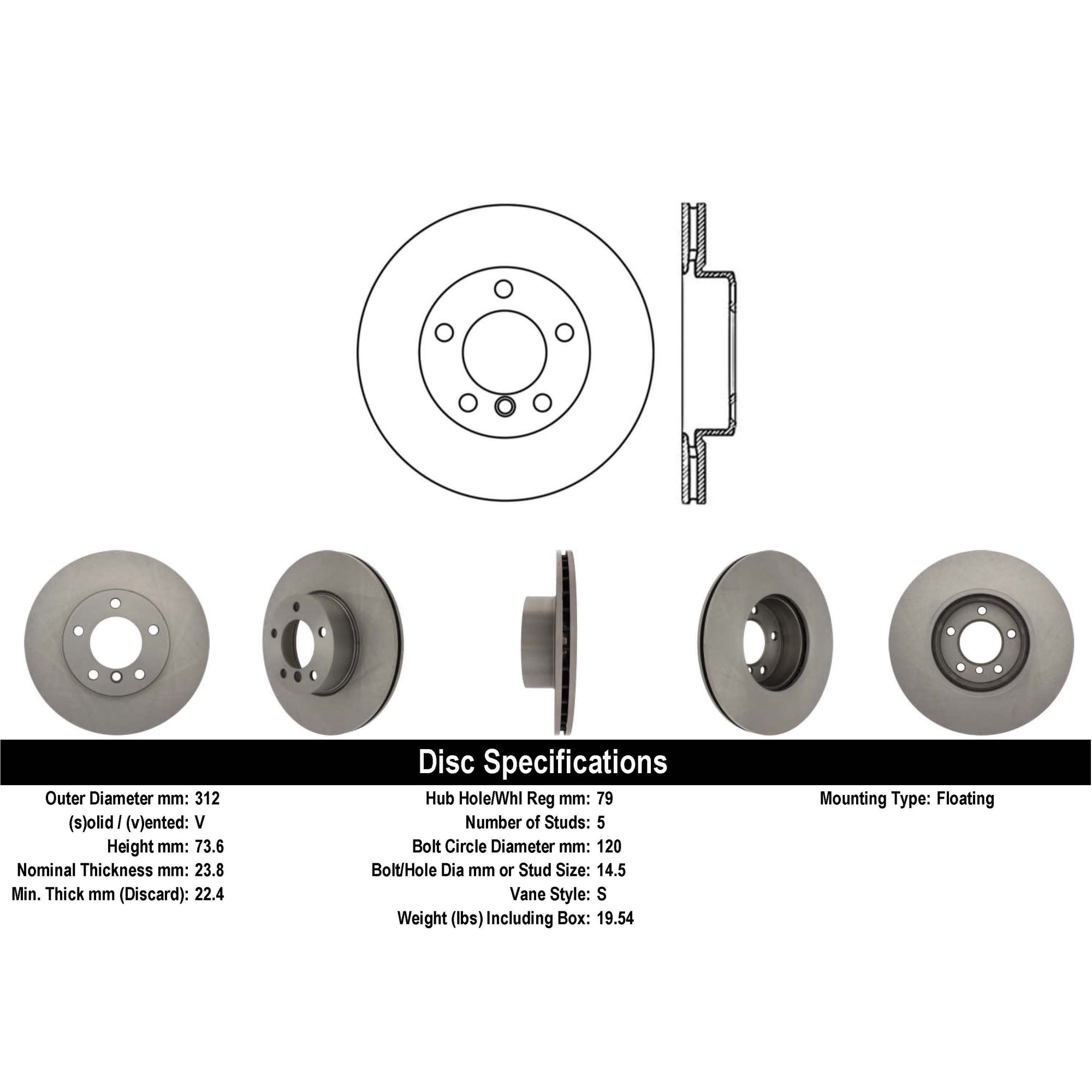 Disco Freno Para Auto Adc2914v | Lider