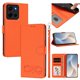 thumbnail image 1 of Funda de Cuero Tipo Billetera para Motorola Moto G 5G 2025 / 2026 6.7", con Tarjetero, Pulsera, Soporte a Prueba de Golpes con Relieve de Patrón Feliz, Funda para Teléfono, Naranja, 1 of 8