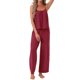 thumbnail image 2 of INSPIRE CHIC Conjunto de Pijama para Mujer Top de Tirantes Plisado y Pantalones Tejido Elástico Suave Verano 2026 Conjuntos de Descanso con Bolsillos XL Rojo, 2 of 5