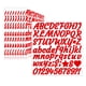 thumbnail image 1 of Calcomanías de letras Llewyn, 730 piezas, impermeables, rojas, 2.54 cm, 1 of 6