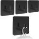 thumbnail image 1 of Paquete de 4 ganchos para toallas, de acero inoxidable SUS304, adhesivos e impermeables, resistentes, para colgar ropa, llaves y sombreros (negro)., 1 of 7