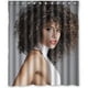 thumbnail image 1 of Cortina de ducha de pelo rizado de Alicia Keys, juego de cortinas de baño con ganchos, tamaño 60 x 72 pulgadas, 1 of 3