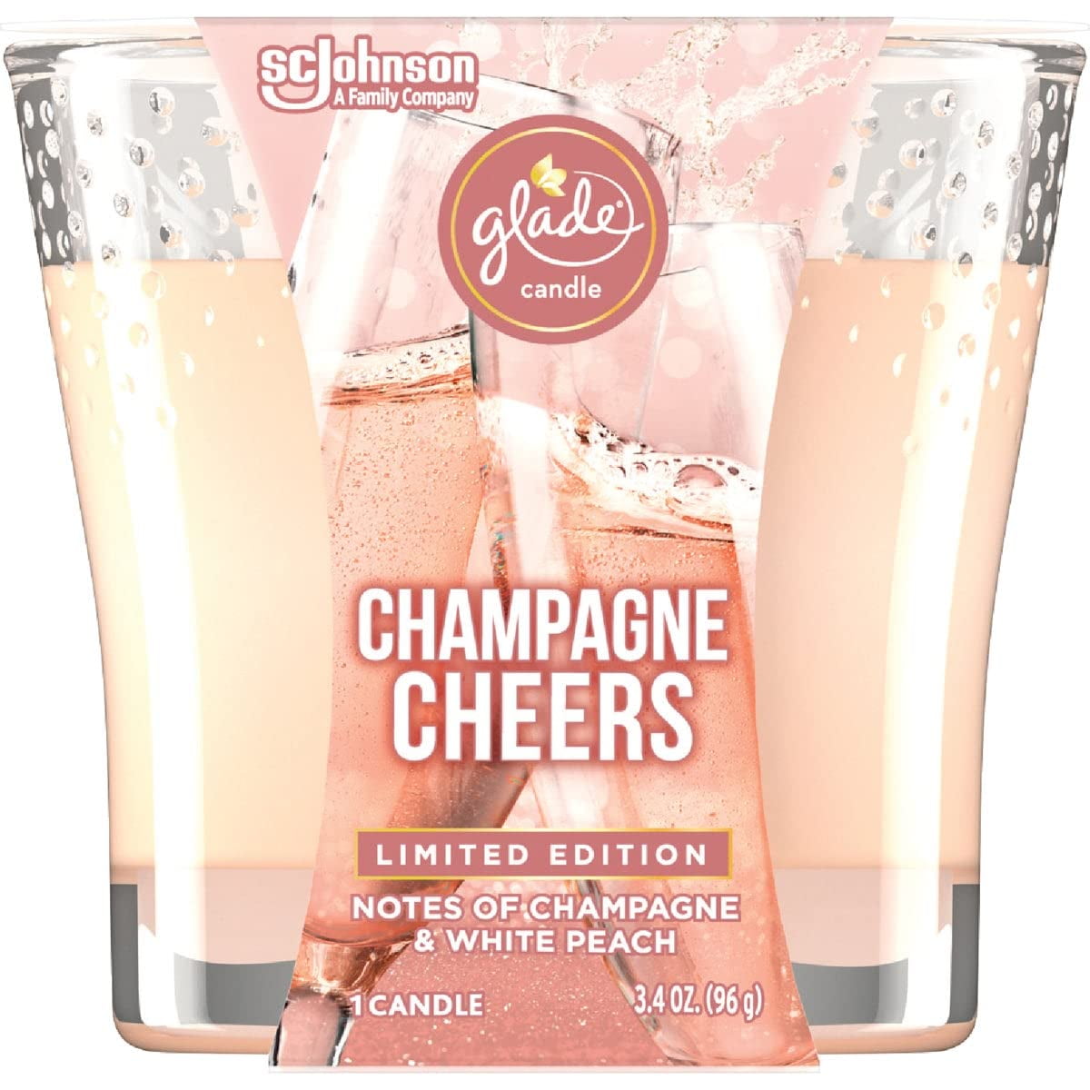 Ambientador En Frasco Tipo Vela Glade Champagne Cheers 100 Ml