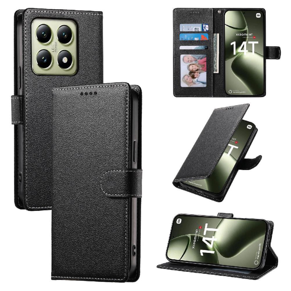 Funda Para Foxdock Xiaomi 14T Pro 5G– Cuero Premium, 3 Ranuras Para Tarjetas, Protección Contra Impactos