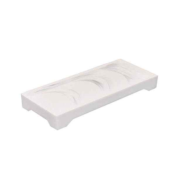 Bandejas de baño de resina, organizador de encimera, soporte de joyería, plato rectangular decorativo para tocador, accesorios de baño, velas, joyería , Blanco