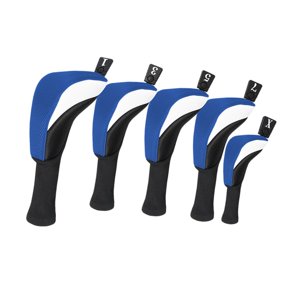 Ioensy - 5 Piezas Golf Madera De Madera Cubierta De Cabezal De Madera De Golf Para Deportes Al Aire Libre Adultos Azul