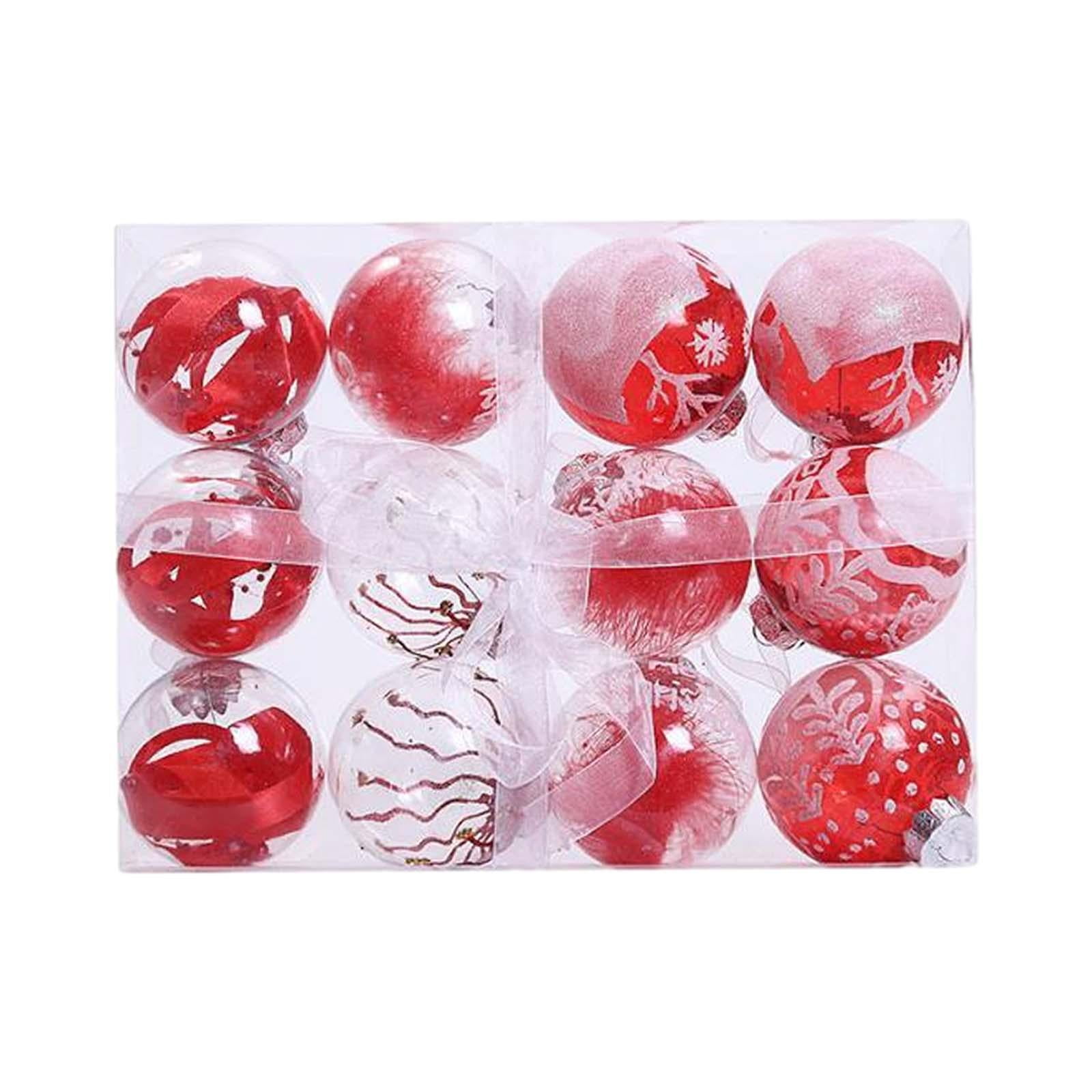 Bothyi - 12 Piezas Bolas De Navidad Adornos Adornos Navideños Para El Hogar Corona De Invierno Rojo