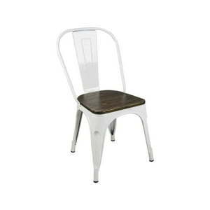 Tododescuento - Pack 4 Sillas/ Tolix Base De Madera/ Blancas/ Comedor/