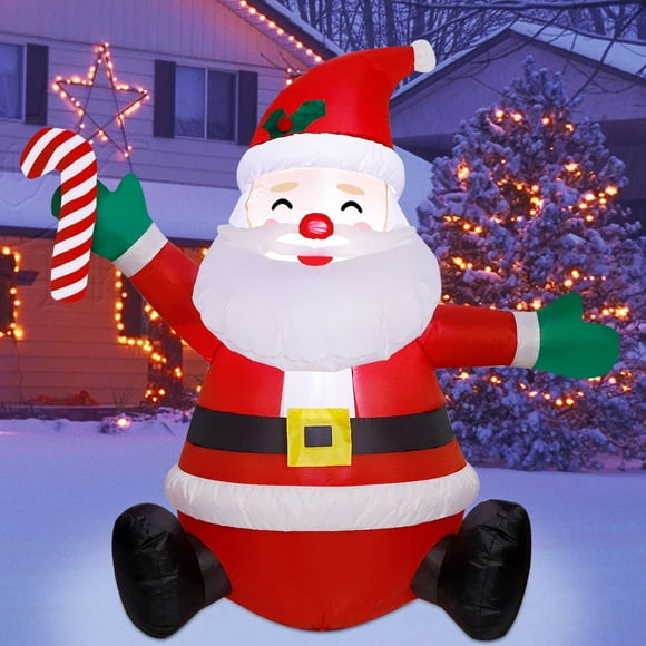 Papá Noel hinchable de Navidad ATDAWN de 1,2 m con bastón de caramelo