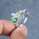 thumbnail image 1 of Peacock Tail Ring Inlaid Teardrop Cut Rainbow Zircon Elegant Promise Finger Ring, 1 of 3
