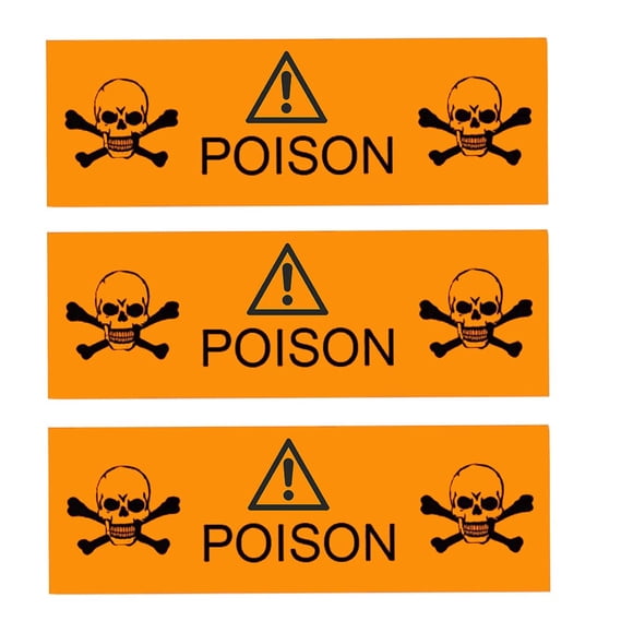 Etiquetas Adhesivas Peligro Envenenamiento Seguridad Naranja Fluorescente