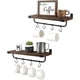 thumbnail image 1 of Mkono Coffee Bar Shelves, Wall-Mounted Rustic Mug Rack with Hooks, 1 of 3