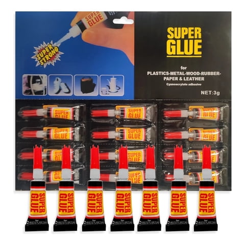 Genérico - Pack 12 Super Pegamento 3Gr Tipo Gotita Super Glue