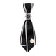 thumbnail image 3 of Corbata De Mujer Estilo Retro Sedoso Pajarita Lisa Para Blusa Estudiante Boda Blanco Negro, 3 of 5
