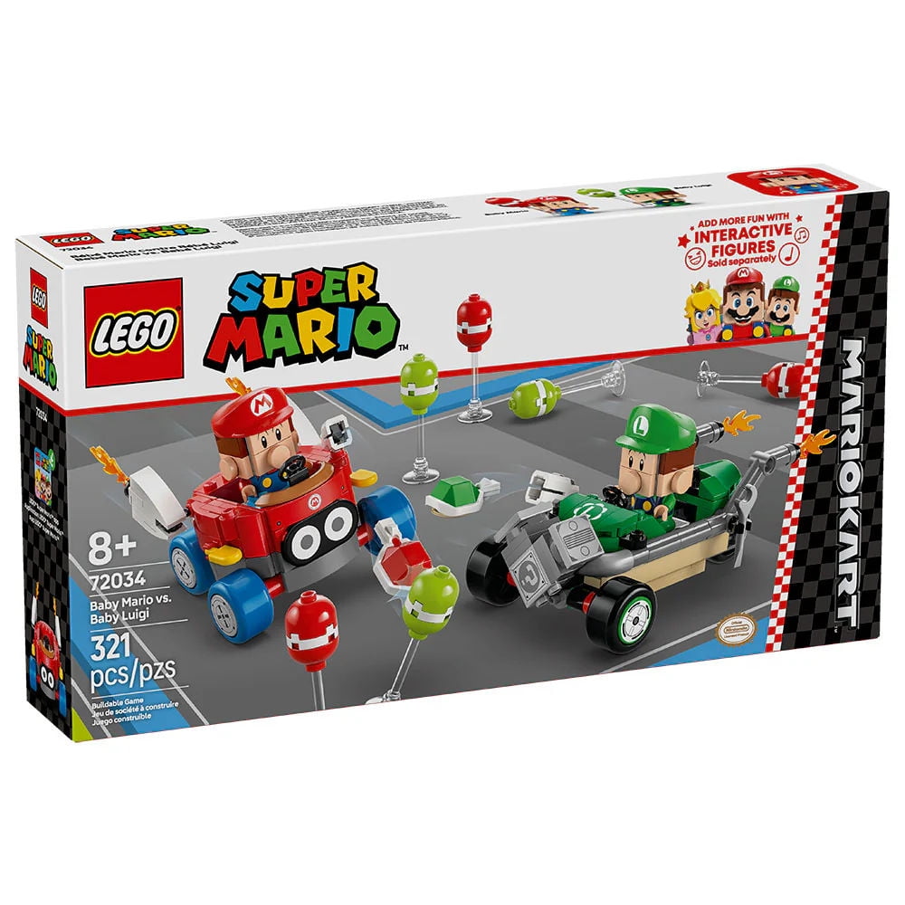 Lego - Bloques De Construcción Mario Kart: Bebé Mario Vs. Bebé Luigi