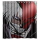 thumbnail image 1 of Cortina de ducha de anime con cara roja y hombre genial, juego de cortina de baño con ganchos, tamaño 66 x 72 pulgadas, 1 of 3