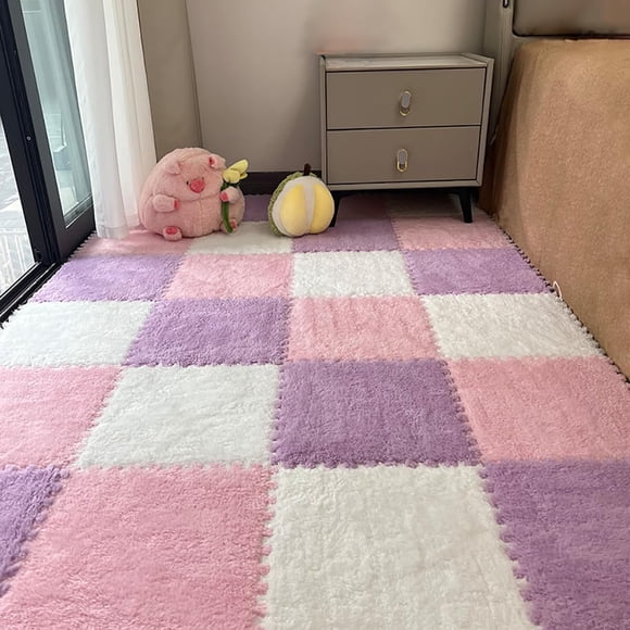 Alfombra LOWEMN 30 cm × 30 cm – Pack de 12 baldosas de espuma felpuda