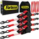 thumbnail image 1 of Correas de trinquete Fortexus 1" x 3,6 m Rojo, paquete de 4, 1760 lb, 1 of 7
