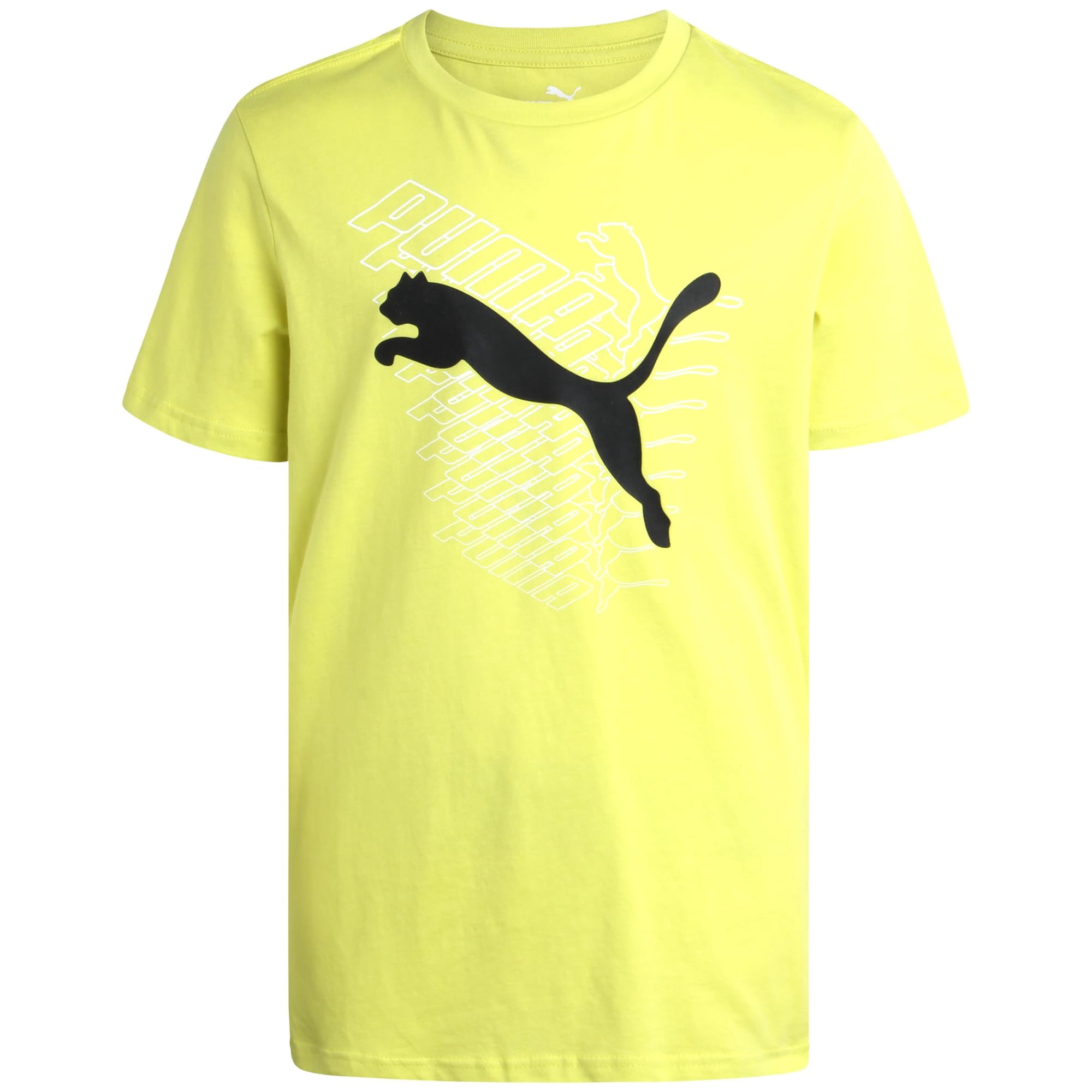Camiseta Deportiva Puma Con Cuello Redondo Y Logotipo De Gato Para Niños, Manga Corta