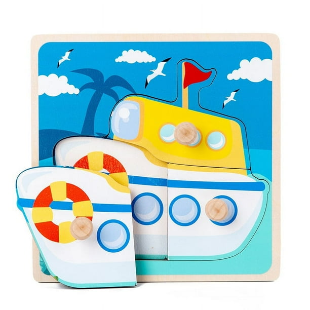 Baby Toys 3D Wooden Puzzles Educational Cartoon Animals Early Learning Cognition Jigsaw Puzzle Game For Children Toys