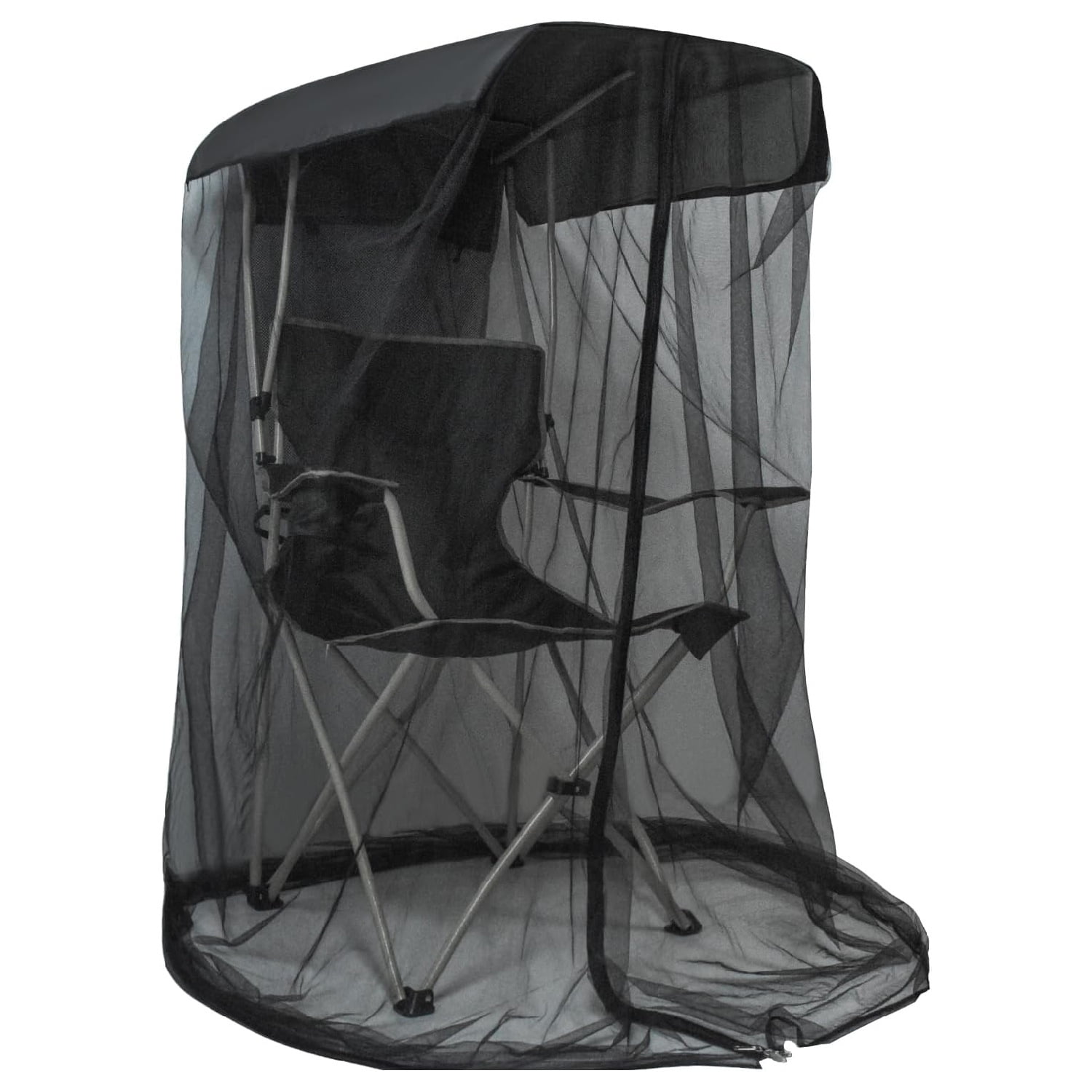 Xusx111 - Barrera De Insectos Mosquitos Malla De Carpa Mosquitera De La Silla Negra Con Cremallera Que Abre El Techo Impermeable Para La Pesca Sillas De Campamento Al Aire Libre, Excluyendo La Silla (