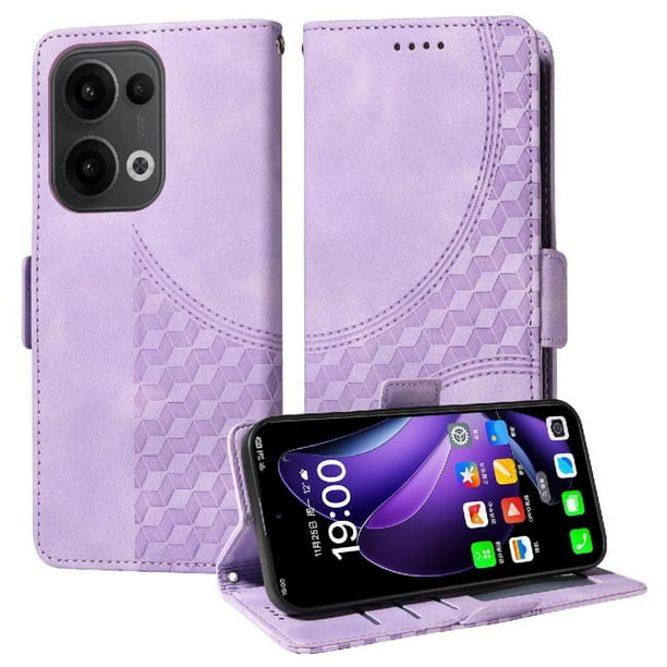 Carcasa FOXDOCK OPPO Reno 14 5G de cuero PU, diseño acolchado clásico, protección contra caídas y rayones