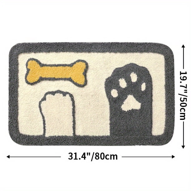 1pc Cute Cat Paw Fish Non-Slip Bath Mat - Soft and Absorbent Premium Bath Rug for Bathroom Floor, Sink, Bathtub, and Shower Room