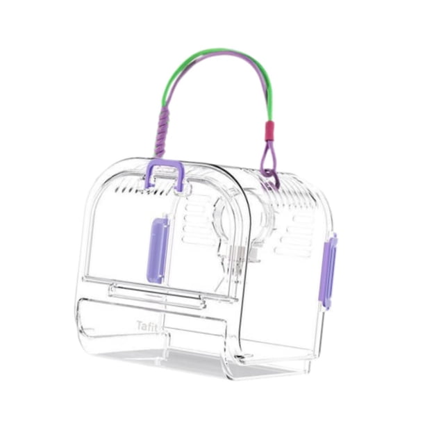 Jaula Transportadora de Hámster Jaula Portátil para Transporte de Mascotas Pequeñas Hábitat para Jerbos Y Ratones Diseño Transparente Y Resistente Ad violeta