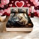 thumbnail image 1 of Women And Wolf Print Fitted Sheet Bedding a Must-Have for Family Guest Rooms Deep Pockets for a Secure Fit That Won'T Shift The Perfect Gift for Easter Mother'S, 1 of 1