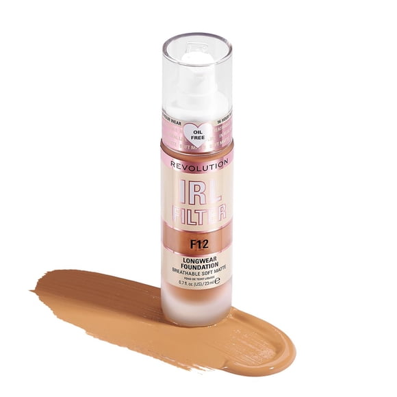 Filtro IRL Foundation Revolution Beauty F12, 20 ml, color medio oscuro