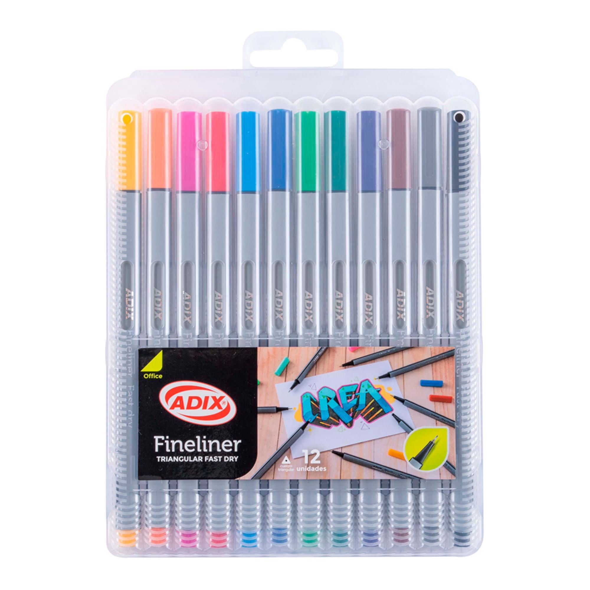 Lápices Fineliner X12 Colores 1UN Adix