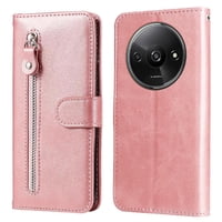 Gangxun - Funda Con Cremallera Para Xiaomi Redmi A3, Carcasa Cartera De Cuero Pu Con Soporte Y Tarjetero