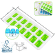 thumbnail image 3 of 2 bandejas de cubitos de hielo de silicona con tapa, 14 compartimentos con tapa antiderrames extraíble, forma de cubito de hielo adecuada para diferentes formas de cubitos de hielo - azul y verde, 3 of 8